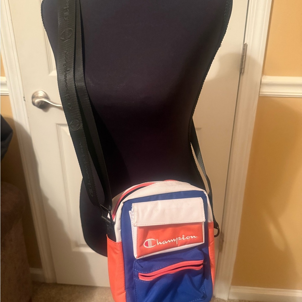 Champion Blue and Red Messenger Bag Sporty Design
